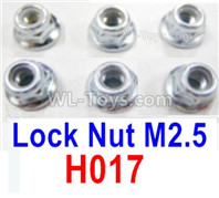 HBX 12895  M2.5 Flange Lock Nuts. Total 6pcs. The replace accessories number is H017