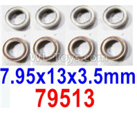 HBX 12895 ball bearings. The size is 7.95x13x3.5mm. Total 8pcs. The replace accessories number is 79513
