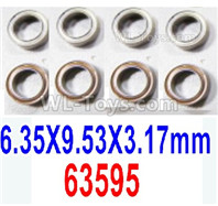 HBX 12895 Ball Bearings. The size is 6.35x9.53x3.17mm. Total 8pcs. The replace accessories number is 63595