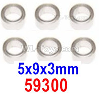 HBX 12895 Ball Bearings. The size is 5x9x3mm. Total 6pcs. The replace accessories number is 59300