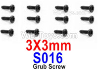 HBX 12895 Round Head Screws, The size is 2.6x8mm, Round Head Self Tapping Screws. Total 12pcs. The replace accessories number is S018