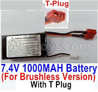 HBX 16889 7.4V 1000mAH 25C LIPO Battery-T Plug,Only for the Brushless version-M16150,HaiBoXing HBX 16889 Parts,HBX 1/16 Car Parts