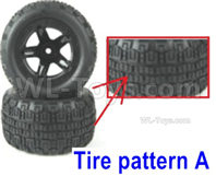 HBX 16889 Wheel Complete,Total 2 set-Tire pattern A-M16038,HaiBoXing HBX 16889 Parts,HBX 1/16 Car Parts
