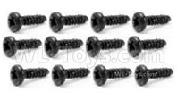 HBX 16889 Pan Head Self Tapping Screws PBHO2.6X10mm-S029,Total 12pcs,HaiBoXing HBX 16889 Parts,HBX 1/16 Car Parts