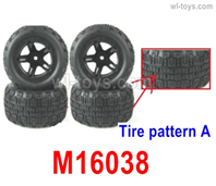 HBX 16890 DESTROYER Parts Tires Wheel Complete,M16038.Total 4 set.The Tire Tread is Pattern A.M16038.