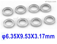 HBX 16890 DESTROYER Parts Ball Bearings.635953.The siez is 6.35X9.53X3.17mm.Total 8pcs.