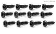 HBX 16890 DESTROYER S029 Screws Parts. Pan Head Self Tapping Screws PBHO2.6X10mm,Total 12pcs.
