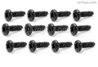 HBX 16890 DESTROYER S204 Screws Parts. Pan Head Self Tapping Screws PBHO2x12mm,Total 12pcs.