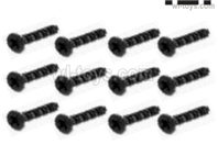 HBX 16890 DESTROYER S226 Screws Parts. Countersunk Self Tapping KBHO2.3x12mm,Total 12pcs.