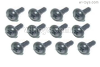 HBX 16890 DESTROYER S227 Screws Parts. Flange Head Self Tapping Screws PWTHO2.6x12mm,Total 12pcs.