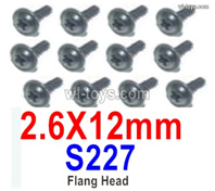 HBX 901A 901 FIREBOLT Parts Flange Head Self Tapping Screws PWTHO2.6x12mm-S227,Total 12pcs.HaiBoXing 901A 901 Replacement Accessories.