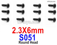 HBX 905A TWISTER Parts S051 Round Head Self Tapping Screws-2.3x6mm.HaiBoXing 905A Replacement Accessories.