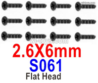 HBX 905A TWISTER Parts S061 Countersunk Self Tapping Screw(12pcs)-2.6X6mm.HaiBoXing 905A Replacement Accessories.