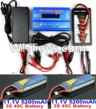 HBX T6 Battery Charger Parts-2pcs 11.1V 5200 mah battery & Upgrade Charger unit Parts TS008,HaiBoXing HBX T6 1/6 RC Desert Buggy Parts,hbx T6 Hammerhead Parts