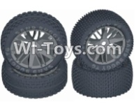 HBX HaiBoXing T6 Spare Parts-TS058+TS059 Front And Rear Wheels Complete,Wheels Assembly(4 Set),HBX T6 Car Parts,HaiBoXing T6 RC Truck Spare parts Accessories,1:6 Proportional Brushless RC Desert Buggy RC Racing Car Parts