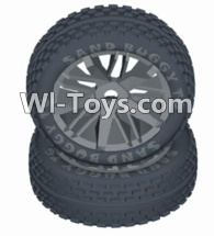 HBX T6 Front Wheels Complete,Front Wheels Assembly(2 Set) Parts TS058-02,HaiBoXing HBX T6 1/6 RC Desert Buggy Parts,hbx T6 Hammerhead Parts