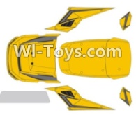 HBX T6 Car Body (Yellow)+Front Window Shield,Car canopym,Car shell Parts TS072,HaiBoXing HBX T6 1/6 RC Desert Buggy Parts,hbx T6 Hammerhead Parts