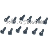 HBX T6 Hex. Recessed Pan Head Screws(TMH04x12mm)-12pcs Parts TS208,HaiBoXing HBX T6 1/6 RC Desert Buggy Parts,hbx T6 Hammerhead Parts