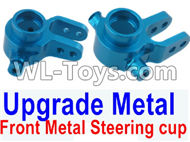 HuanQi 727 Parts-100-03 Upgrade Front metal wheel seat,Upgrade Front Metal Steering cup(2pcs)-Blue,HuanQi 727 Rc Car Spare Parts Replacement Accessories,HQ727 HQ 727 1:10 Scale BRUSHED RC Racing Truck Parts rc off-road car Parts,Truck Car Parts