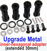 HuanQi 727 Parts-108-01 SLA010 Upgrade Metal 12mm inner-hexagonal adapter(extended 30mm)-Black,HuanQi 727 Rc Car Spare Parts Replacement Accessories,HQ727 HQ 727 1:10 Scale BRUSHED RC Racing Truck Parts rc off-road car Parts,Truck Car Parts