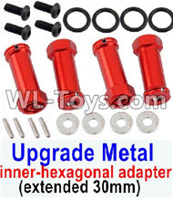 HuanQi 727 Parts-108-02 SLA010 Upgrade Metal 12mm inner-hexagonal adapter(extended 30mm)-Red,HuanQi 727 Rc Car Spare Parts Replacement Accessories,HQ727 HQ 727 1:10 Scale BRUSHED RC Racing Truck Parts rc off-road car Parts,Truck Car Parts