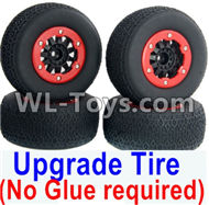 HuanQi 727 Parts-116-01 10SC Upgrade tire(No Glue required),Upgrade short card tires(4 set),HuanQi 727 Rc Car Spare Parts Replacement Accessories,HQ727 HQ 727 1:10 Scale BRUSHED RC Racing Truck Parts rc off-road car Parts,Truck Car Parts