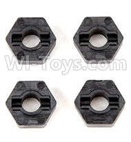 HuanQi 727 Parts-13-01 P2021 Hexagonal wheel seat(4pcs)-Black,HuanQi 727 Rc Car Spare Parts Replacement Accessories,HQ727 HQ 727 1:10 Scale BRUSHED RC Racing Truck Parts rc off-road car Parts,Truck Car Parts
