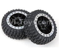 HuanQi 727 Parts-36-01 P2046 Whole wheel unit(2pcs)-Black,HuanQi 727 Rc Car Spare Parts Replacement Accessories,HQ727 HQ 727 1:10 Scale BRUSHED RC Racing Truck Parts rc off-road car Parts,Truck Car Parts