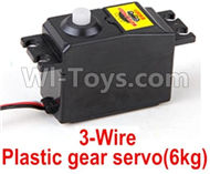 HuanQi 727 Parts-54-01 E9811 3-Wire Plastic gear servo(6kg),HuanQi 727 Rc Car Spare Parts Replacement Accessories,HQ727 HQ 727 1:10 Scale BRUSHED RC Racing Truck Parts rc off-road car Parts,Truck Car Parts