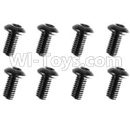 HuanQi 727 Parts-89-02 F5202 Inner-Hexagon haft-round head screws(8pcs)-2.5X8mm,HuanQi 727 Rc Car Spare Parts Replacement Accessories,HQ727 HQ 727 1:10 Scale BRUSHED RC Racing Truck Parts rc off-road car Parts,Truck Car Parts