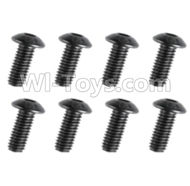 HuanQi 727 Parts-89-08 F5208 Inner-Hexagon haft-round head screws(8pcs)-M4X10mm,HuanQi 727 Rc Car Spare Parts Replacement Accessories,HQ727 HQ 727 1:10 Scale BRUSHED RC Racing Truck Parts rc off-road car Parts,Truck Car Parts
