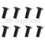 HuanQi 727 Parts-89-10 F5210 Inner-Hexagon Flat head screws(8pcs)-M3X8mm,HuanQi 727 Rc Car Spare Parts Replacement Accessories,HQ727 HQ 727 1:10 Scale BRUSHED RC Racing Truck Parts rc off-road car Parts,Truck Car Parts