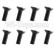 HuanQi 727 Parts-89-12 F5212 Inner-Hexagon Flat head screws(8pcs)-M3X12mm,HuanQi 727 Rc Car Spare Parts Replacement Accessories,HQ727 HQ 727 1:10 Scale BRUSHED RC Racing Truck Parts rc off-road car Parts,Truck Car Parts