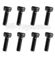 HuanQi 727 Parts-89-16 F5216 Inner-Hexagon Cup head screws(8pcs)-M2.5X8mm,HuanQi 727 Rc Car Spare Parts Replacement Accessories,HQ727 HQ 727 1:10 Scale BRUSHED RC Racing Truck Parts rc off-road car Parts,Truck Car Parts