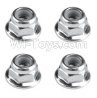 HuanQi 727 Parts-90-02 F5226 M4 Locknut(4pcs),HuanQi 727 Rc Car Spare Parts Replacement Accessories,HQ727 HQ 727 1:10 Scale BRUSHED RC Racing Truck Parts rc off-road car Parts,Truck Car Parts