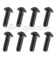 HuanQi 727 Parts-90-07 F5231 Inner-Hexagon round head screws(8pcs)-M3X18mm,HuanQi 727 Rc Car Spare Parts Replacement Accessories,HQ727 HQ 727 1:10 Scale BRUSHED RC Racing Truck Parts rc off-road car Parts,Truck Car Parts