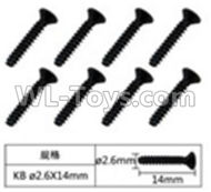 JJRC Q39 Inner Hexagon Flat head tapping screws(8pcs)-2.6x14mm-W12073,JJRC Q39 Parts,JJRC Q39 highlander Parts