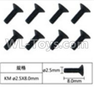 JJRC Q39 screws Parts-W12068 Inner Hexagon Flat head machine screws(8pcs)-2.5X8mm,JJRC Q39 Parts,JJRC Q39 highlander Parts