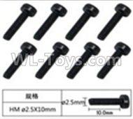 JJRC Q39 screws Parts-W12069 Inner Hexagon Cup head machine screws(8pcs)-2.5X10mm,JJRC Q39 Parts,JJRC Q39 highlander Parts