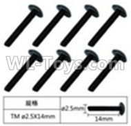 JJRC Q39 screws Parts-W12071 Inner Hexagon Flat head Self-attack screws(8pcs)-2.5X14mm,JJRC Q39 Parts,JJRC Q39 highlander Parts
