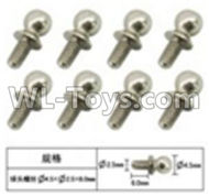 JJRC Q39 screws Parts-W12057 Inner Hexagon Ball head screws(8pcs)-2.5X4.8X6mm,JJRC Q39 Parts,JJRC Q39 highlander Parts