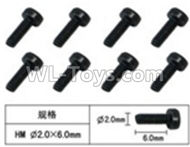 JJRC Q39 screws Parts-W12061 Inner Hexagon Cup head machine screws(8pcs)-2.0X6mm,JJRC Q39 Parts,JJRC Q39 highlander Parts