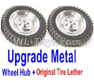 JJRC Q65 Upgrade Wheel Parts(Include the Metal Wheel Hub and Original Tire Lether)-Silver Color-2 set,JJRC Q65 Parts,JJRC Q65 willys jeep Parts