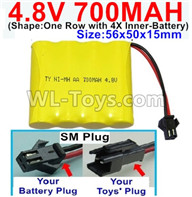JJRC Q65 Upgrade 4.8V 700MAH Battery-With SM Plug-Size-56x50x15mm,JJRC Q65 Parts,JJRC Q65 willys jeep Parts