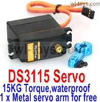 JLB Cheetah Servo-15KG Torque(1 x Metal servo arm for free)-waterproof Parts-DS3115,JLB Cheetah Parts,JLB cheetah 1/10 21101 RC Car Parts,JLB Racing Cheetah parts,JLB Racing 21101 parts
