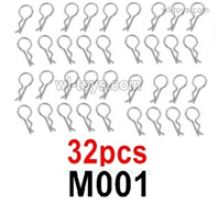MJX Hyper Go 16207 RC Body Clips Parts.32pcs M001 R-Clips for the Body shell Cover. It Includes 32pcs.MJX 16207 1/16 RC Car Replacement Accesories.