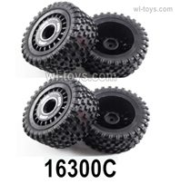 MJX Hyper Go 16207 Parts 16300C Wheel Tires.Total 4pcs.MJX 16207 1/16 RC Car Replacement Accesories.