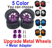 MJX Hyper Go 16207 Upgrade Metal Wheels Tires and Upgrade Metal Hex wheel seat.Total 5 Color you can choose.MJX 16207 1/16 RC Car Replacement Accesories.