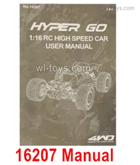MJX Hyper Go 16207 Parts English Manual for MJX 16207 RC Car.MJX 16207 1/16 RC Car Replacement Accesories.