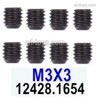 MJX Hyper Go 16207 Parts M3 Machine screws for the Motor gear.Total 8pcs-M3X3.MJX 16207 1/16 RC Car Replacement Accesories.